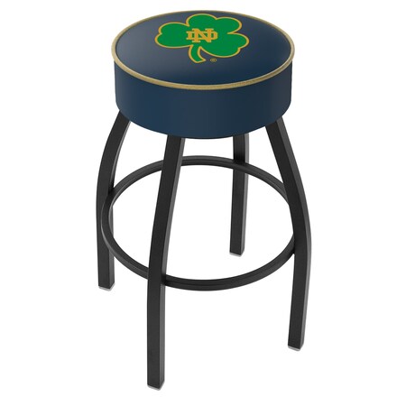 Holland Bar Stool Co 30" Notre Dame Shamrock Cushion Seat, Blk Wrinkle Base Swivel Bar Stool L8B130ND-Shm